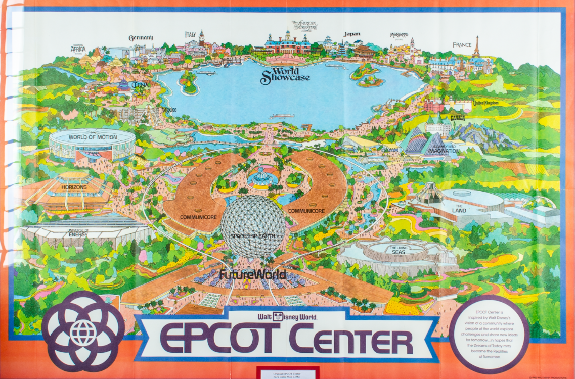 1982 Epcot Center Park Map